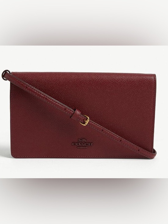 Coach Handbags - Coach Hayden Pebbled Leather Crossbody Wallet - Deep Red